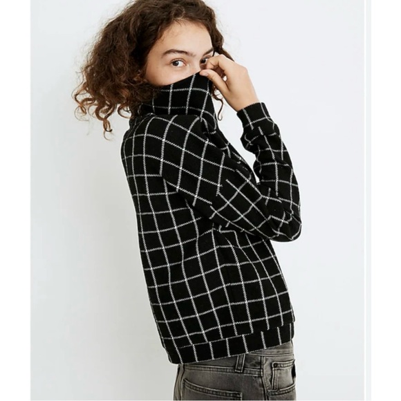 Madewell Sweaters - Madewell Black and White Women's Cowl Neck Sweater - Small